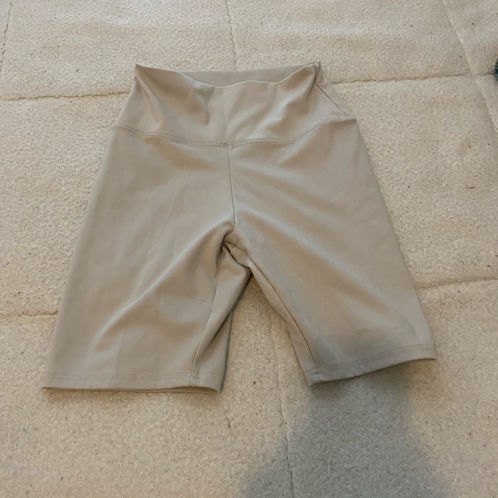 Tan garage biker shorts